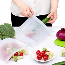 FDA Food grade reusable silicone storage bag Vacuum Ziplock Reusable Silicone Food Storage Bag